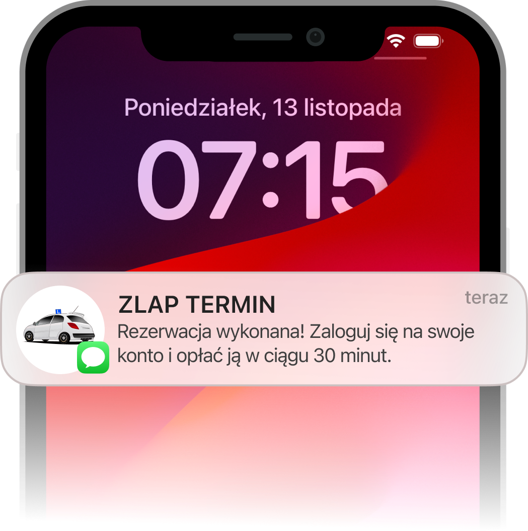 Powiadomienie o rezerwacji